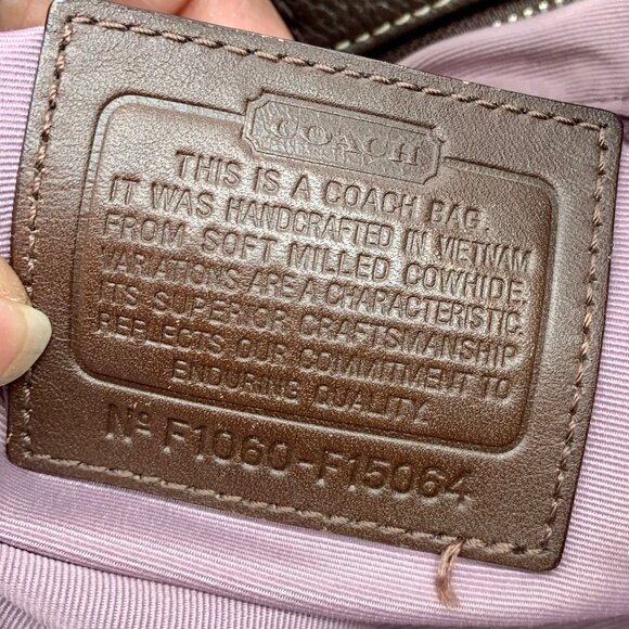 Coach 2-Way Brown Pebbled Leather Duffle Shoulder Bag (F15064) - Picture 10 of 12